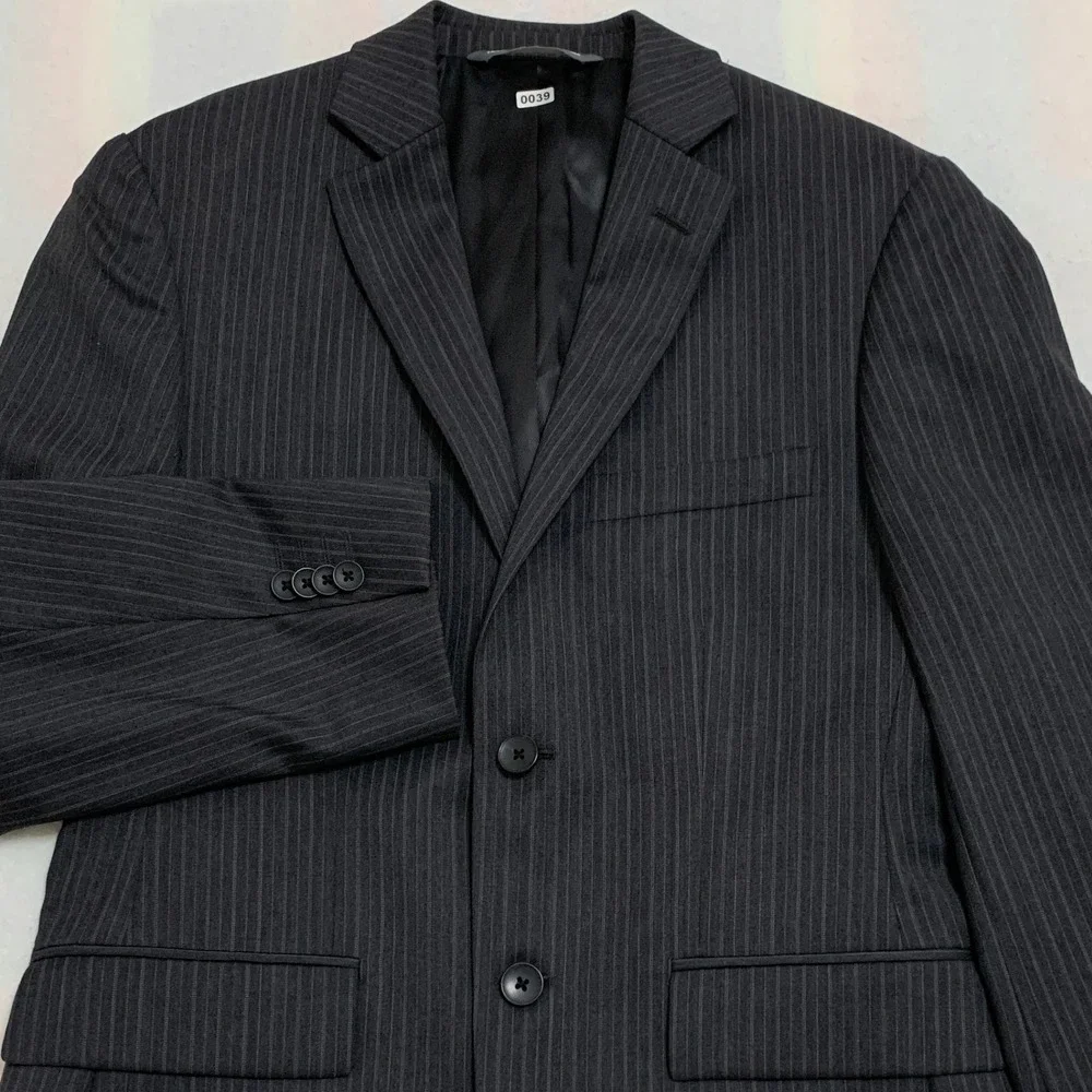 Perry Ellis Portfolio Men's‎ 36S Pinstripe 2-Button Gray Wool Blazer Suit Jacket